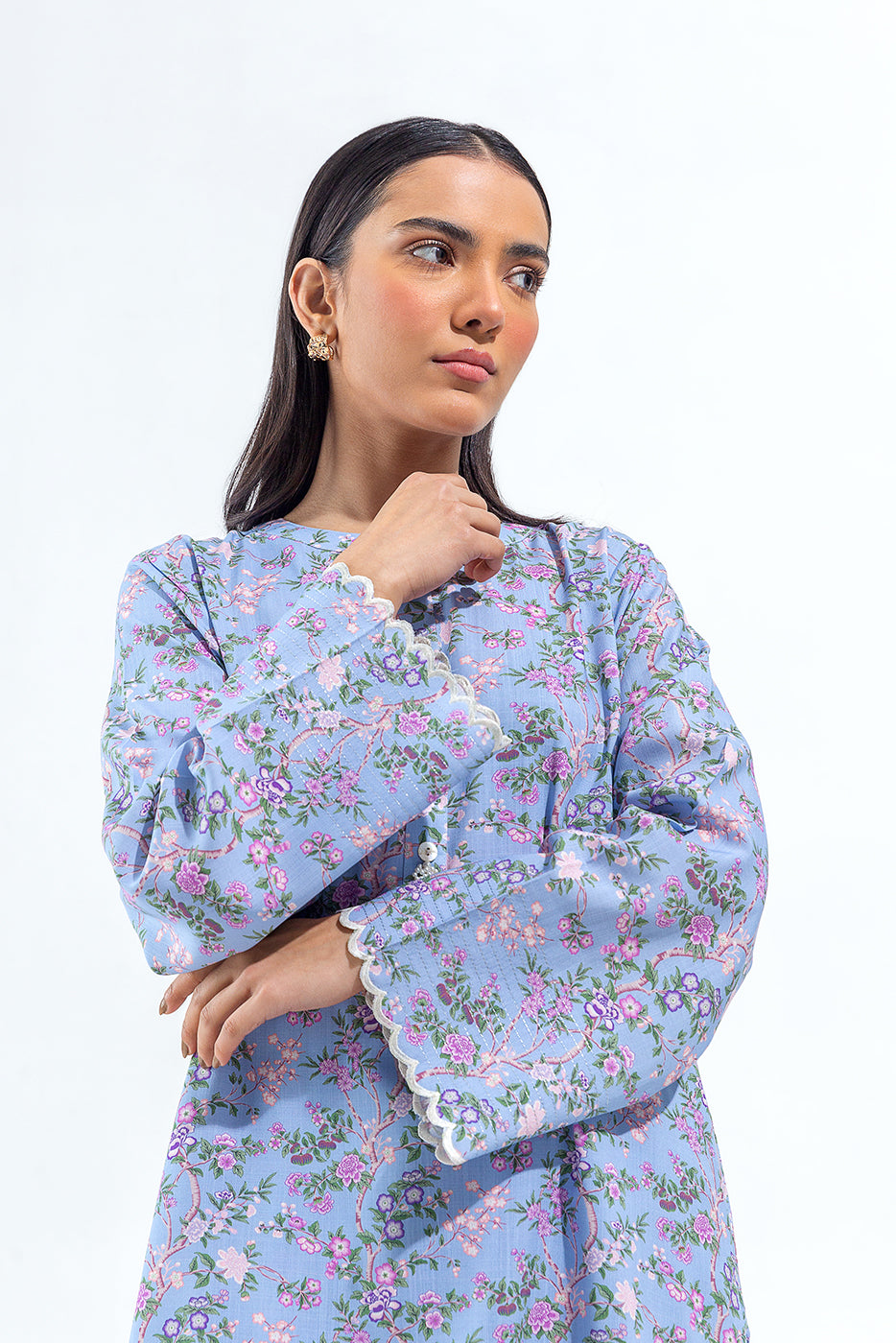 Plain Chiffon Dupatta with Trimmings