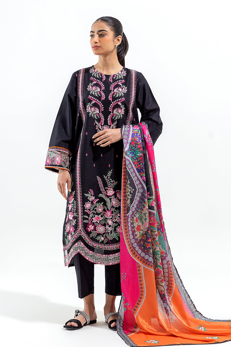 3 Piece Embroidered Self Jacquard Suit (Luxury Pret)
