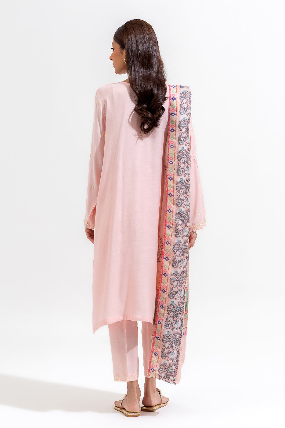 3 Piece Embroidered Silk Suit (Luxury-Pret)