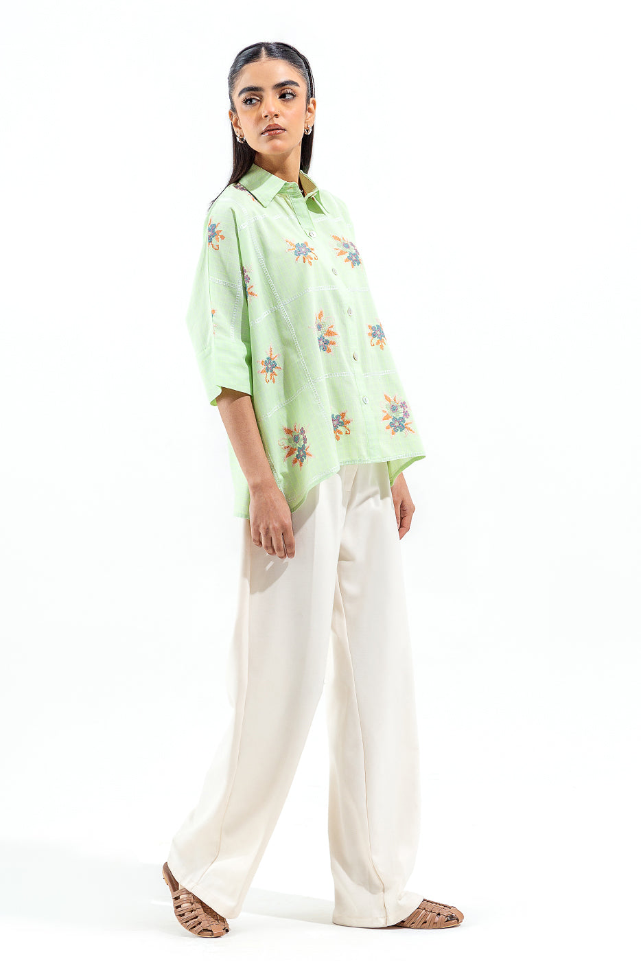 Plain chiffon dupatta with trimming
