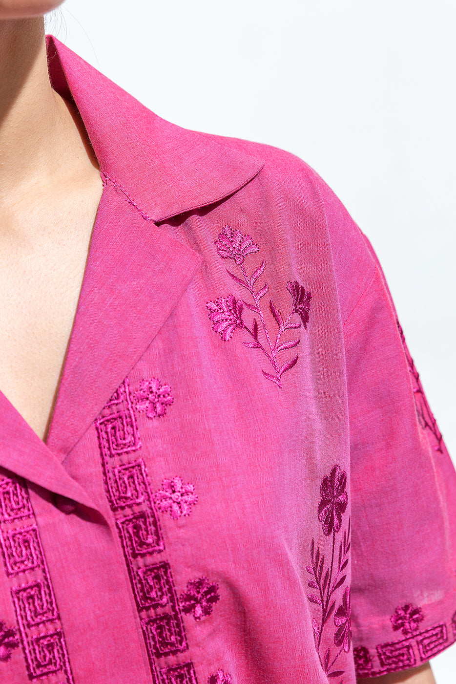 Embroidered Chambrey Shirt (Pret)