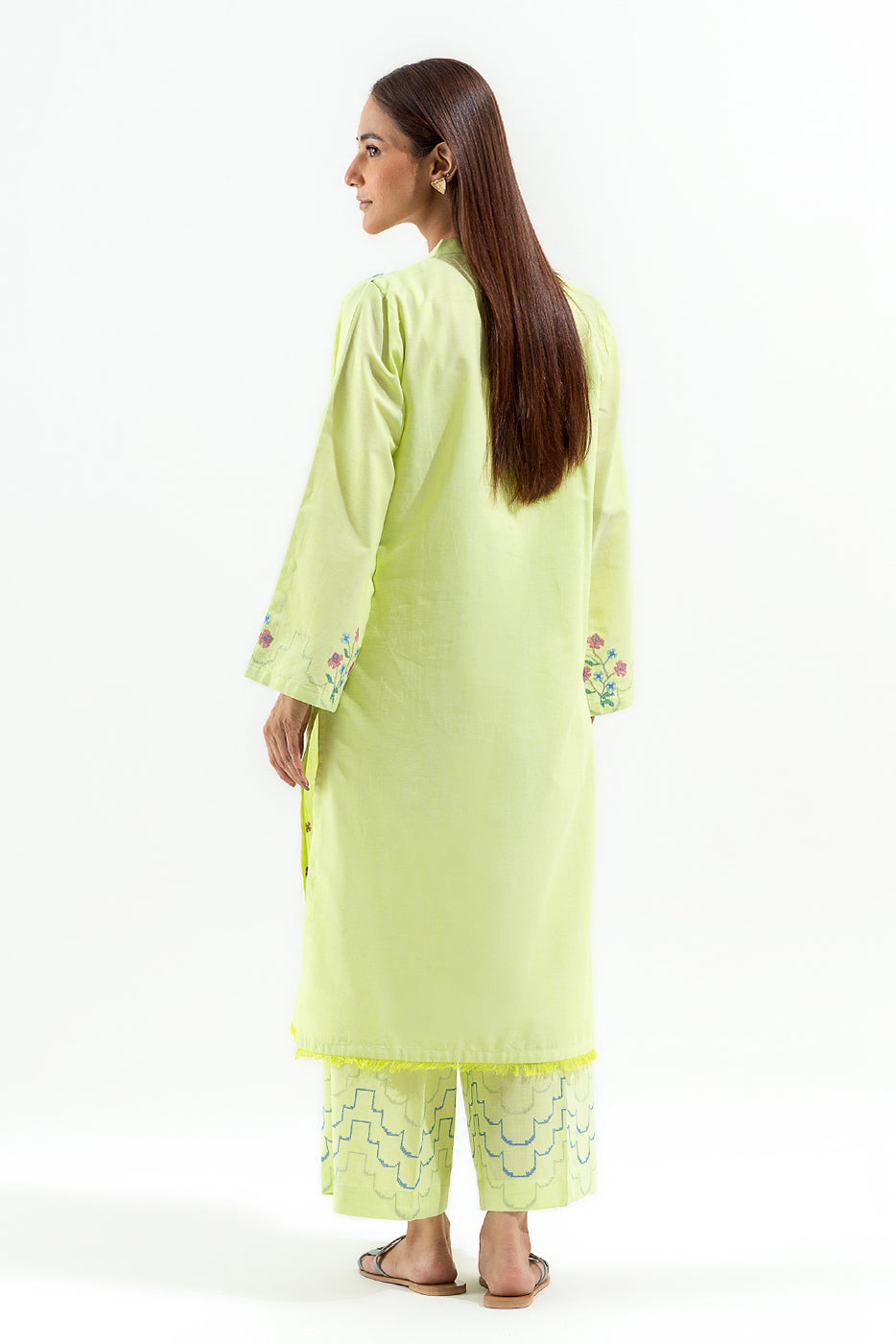 2 Piece Embroidered Chambray Suit (Pret)