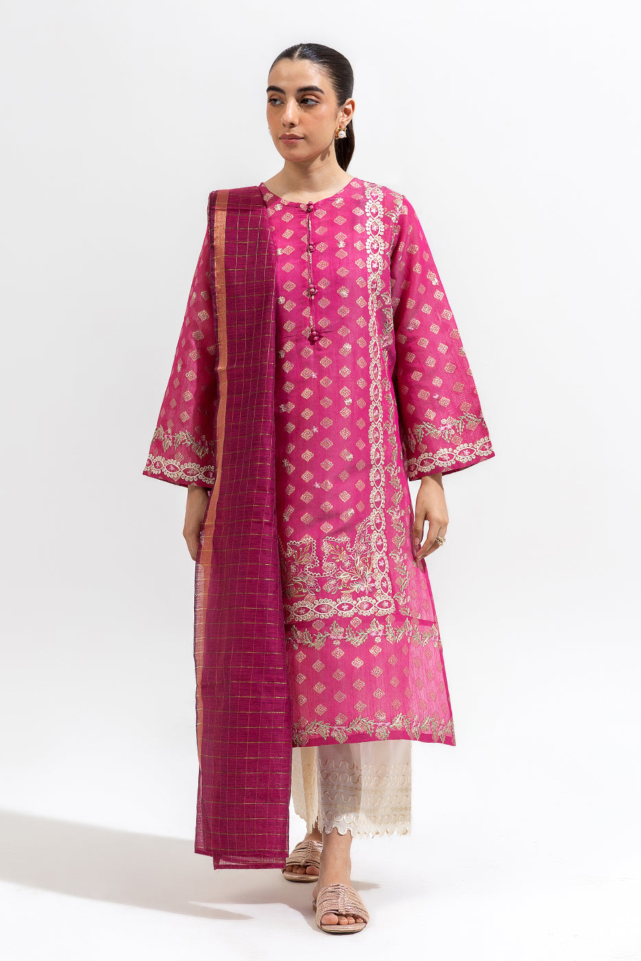 2 Piece Embroidered Jacquard Suit (Luxury-Pret)