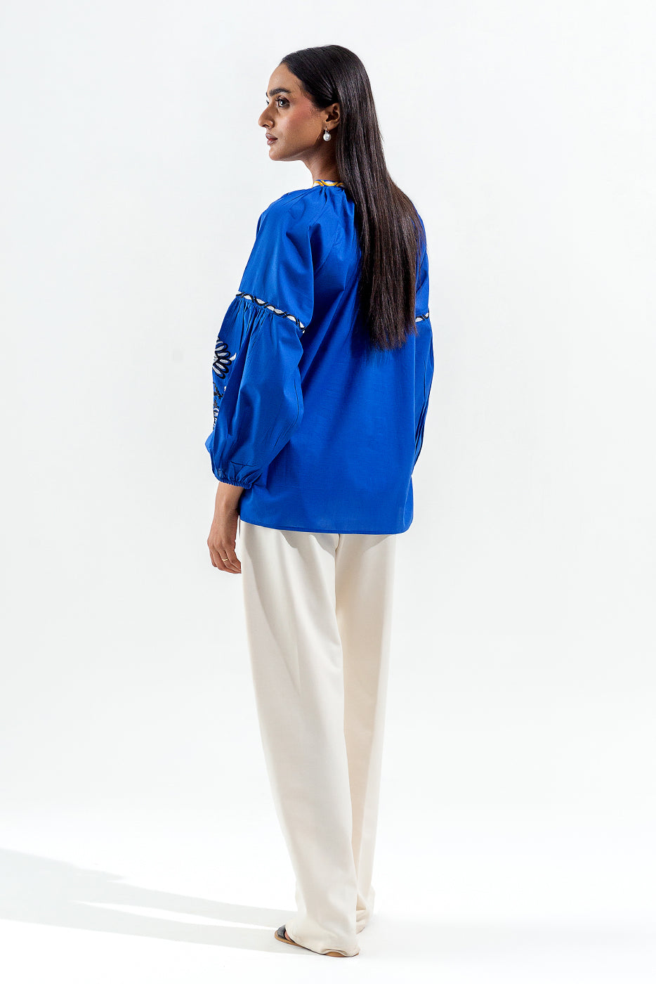 Embroidered Fusion Lawn Top (Pret)