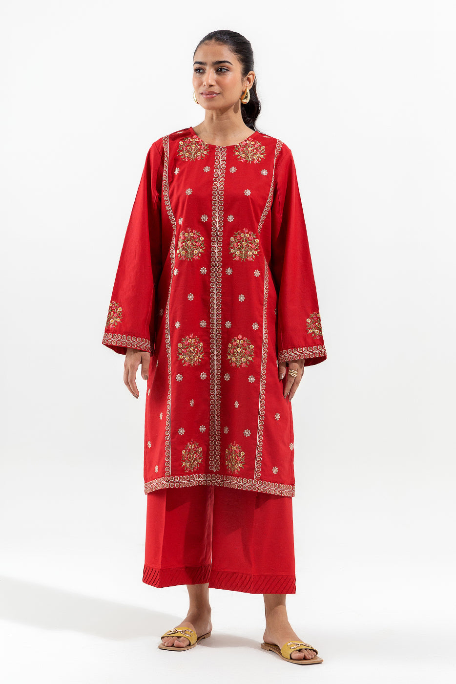 2 Piece Embroidered Multi Naps Suit (Pret)