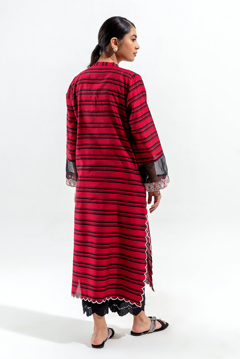 Embroidered Two Tone Shirt (Luxury Pret)