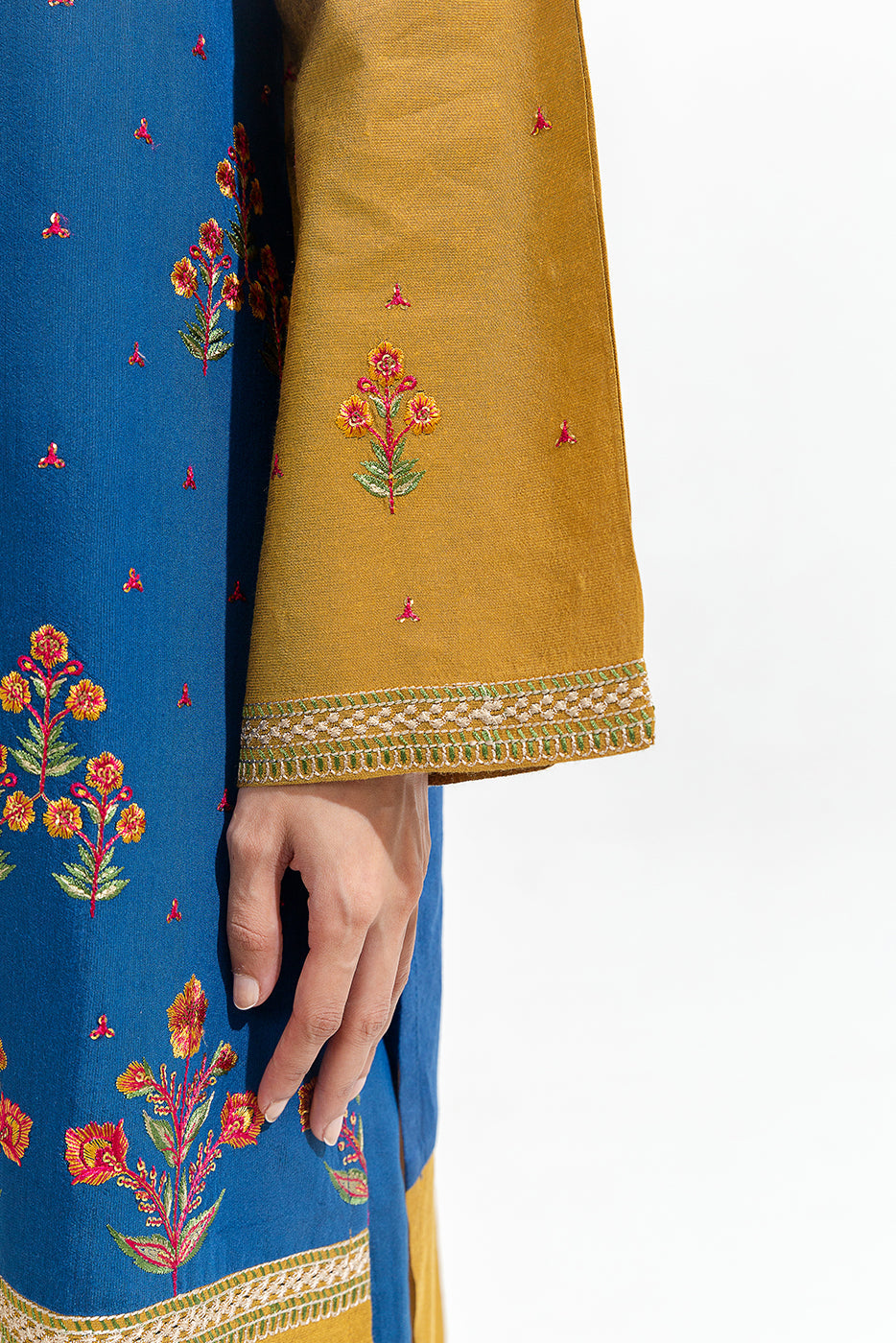 2 Piece Embroidered Two Tone Suit (Luxury-Pret)
