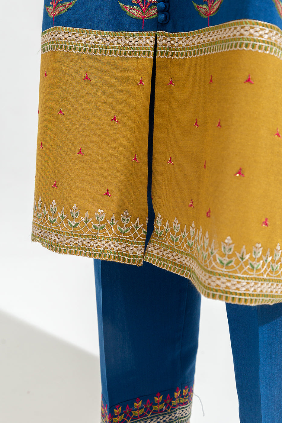 2 Piece Embroidered Two Tone Suit (Luxury-Pret)