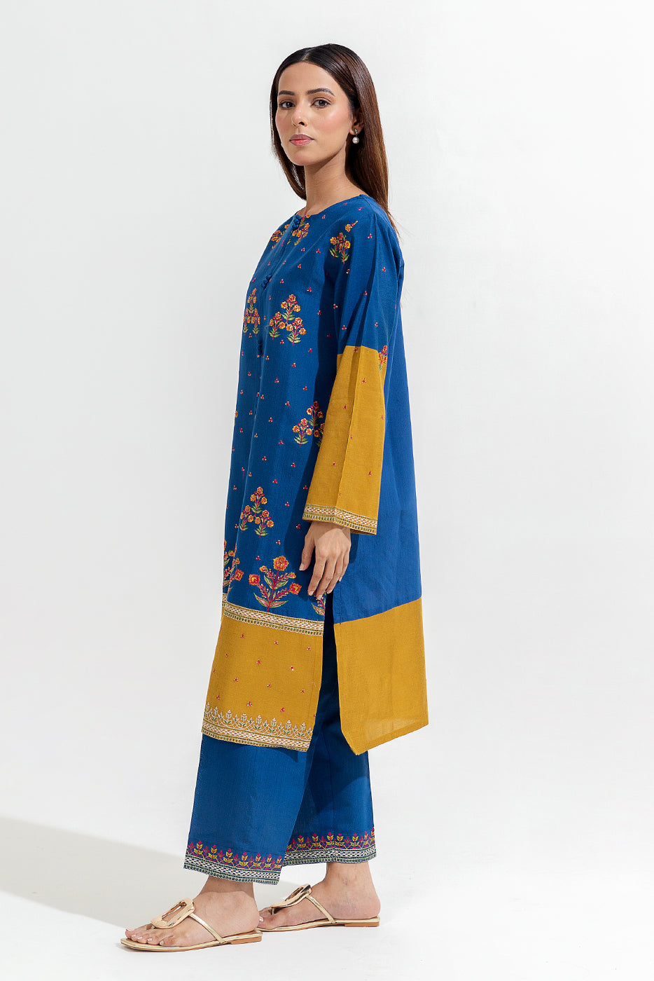 2 Piece Embroidered Two Tone Suit (Luxury-Pret)
