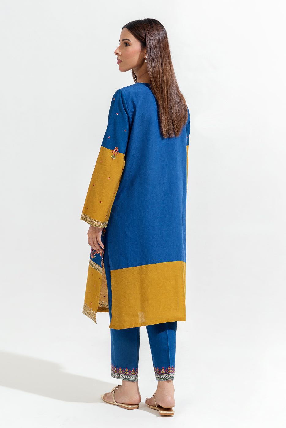 2 Piece Embroidered Two Tone Suit (Luxury-Pret)