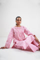2 Piece Embroidered Two Tone Jacquard Suit-Rosy Pink (Unstitched)