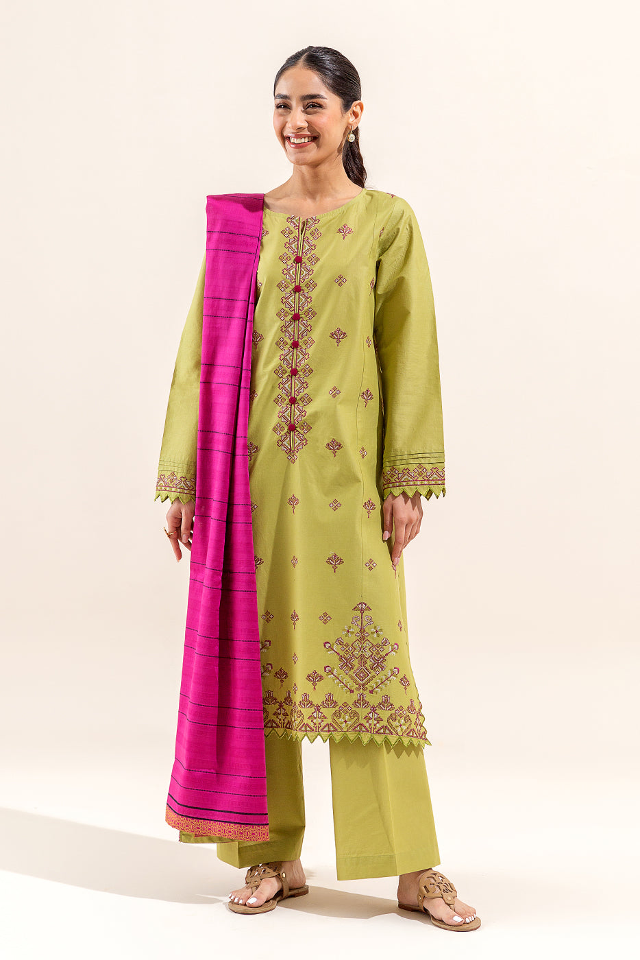 3 Piece Embroidered Lawn Suit (Unstitched)