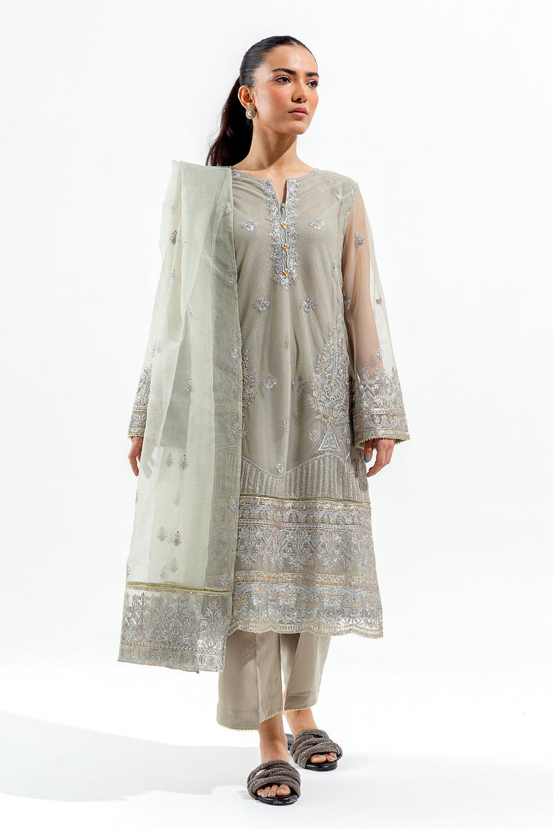 3 Piece Embroidered Organza Net Suit (Luxury Pret)