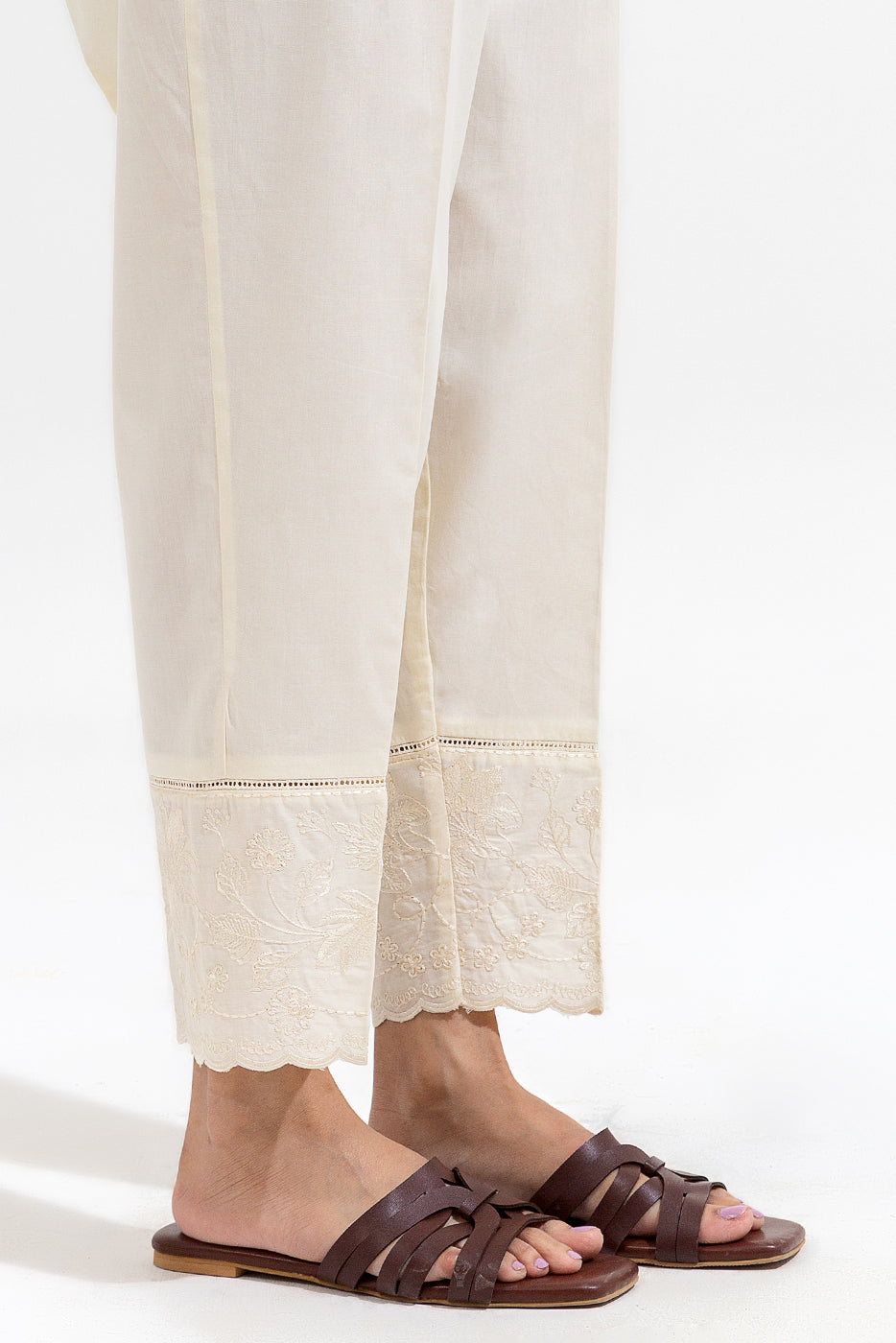 Embroidered Straight Pants
