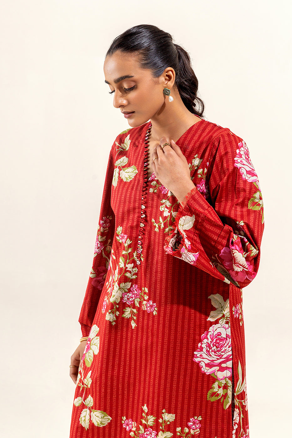 2 Piece Printed Suit-Carmine Grace (Unstitched)