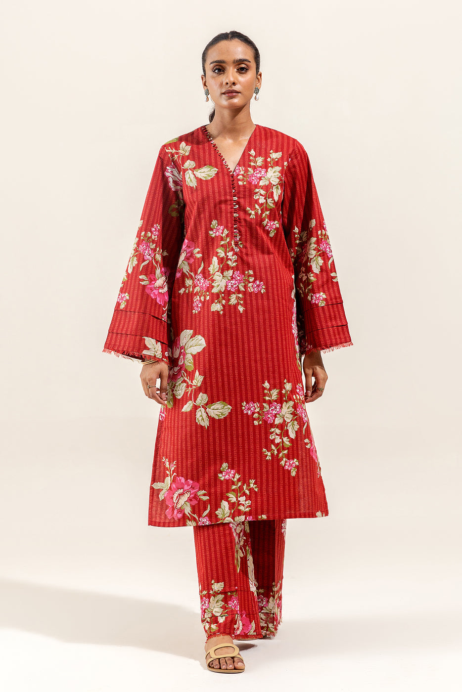 2 Piece Printed Suit-Carmine Grace (Unstitched)