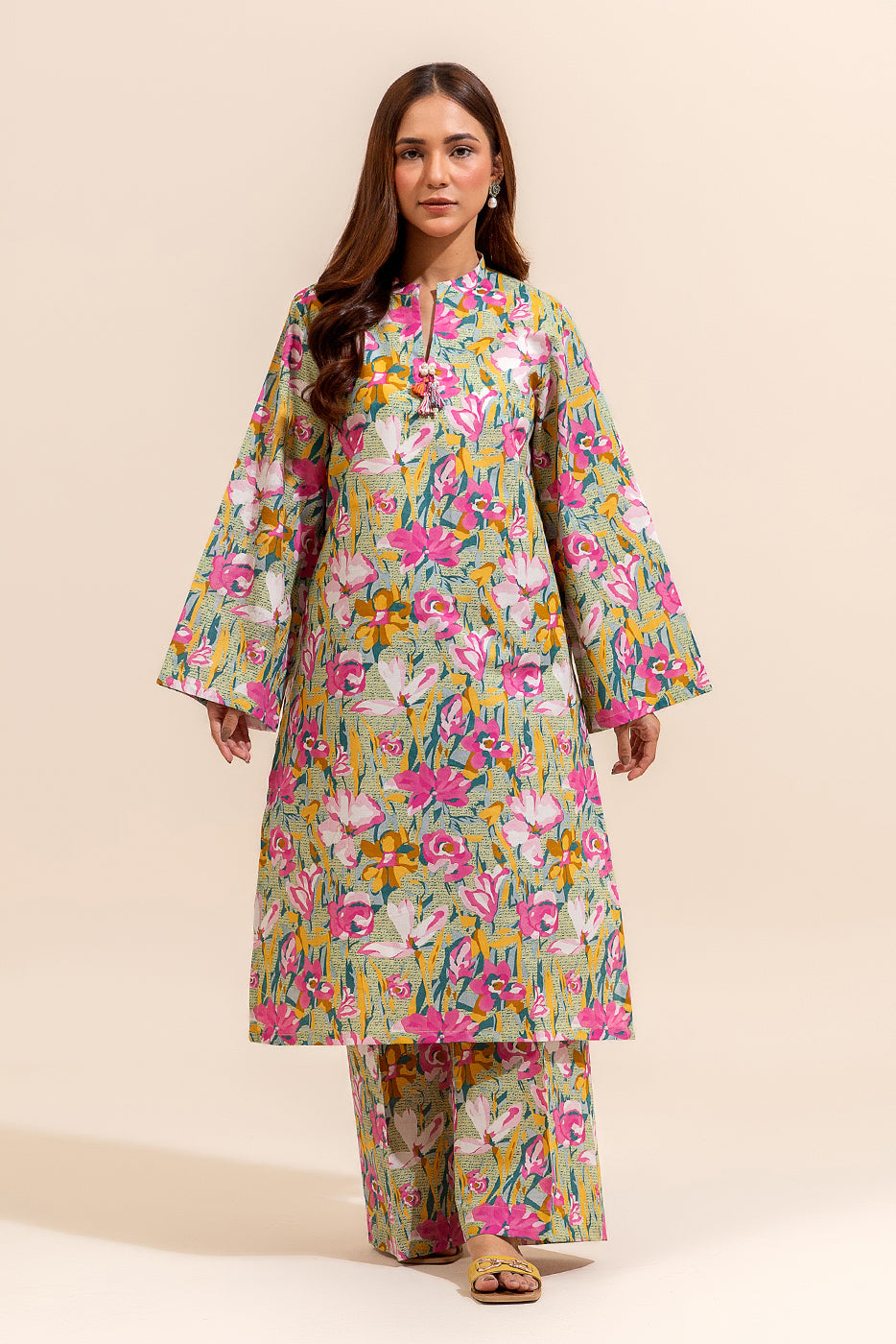 2 Piece Printed Lawn Suit-Peony Garland (Unstitched)