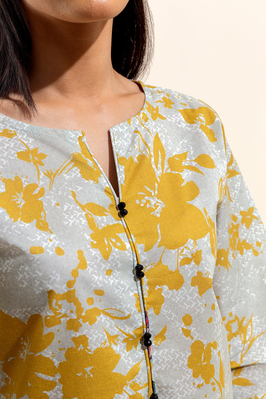 3 Piece Printed Lawn Suit-Canary Bloom (Unstitched)