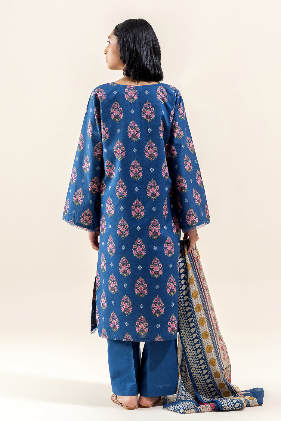 3 Piece Printed Lawn Suit-Aegean Bloom (Unstitched)
