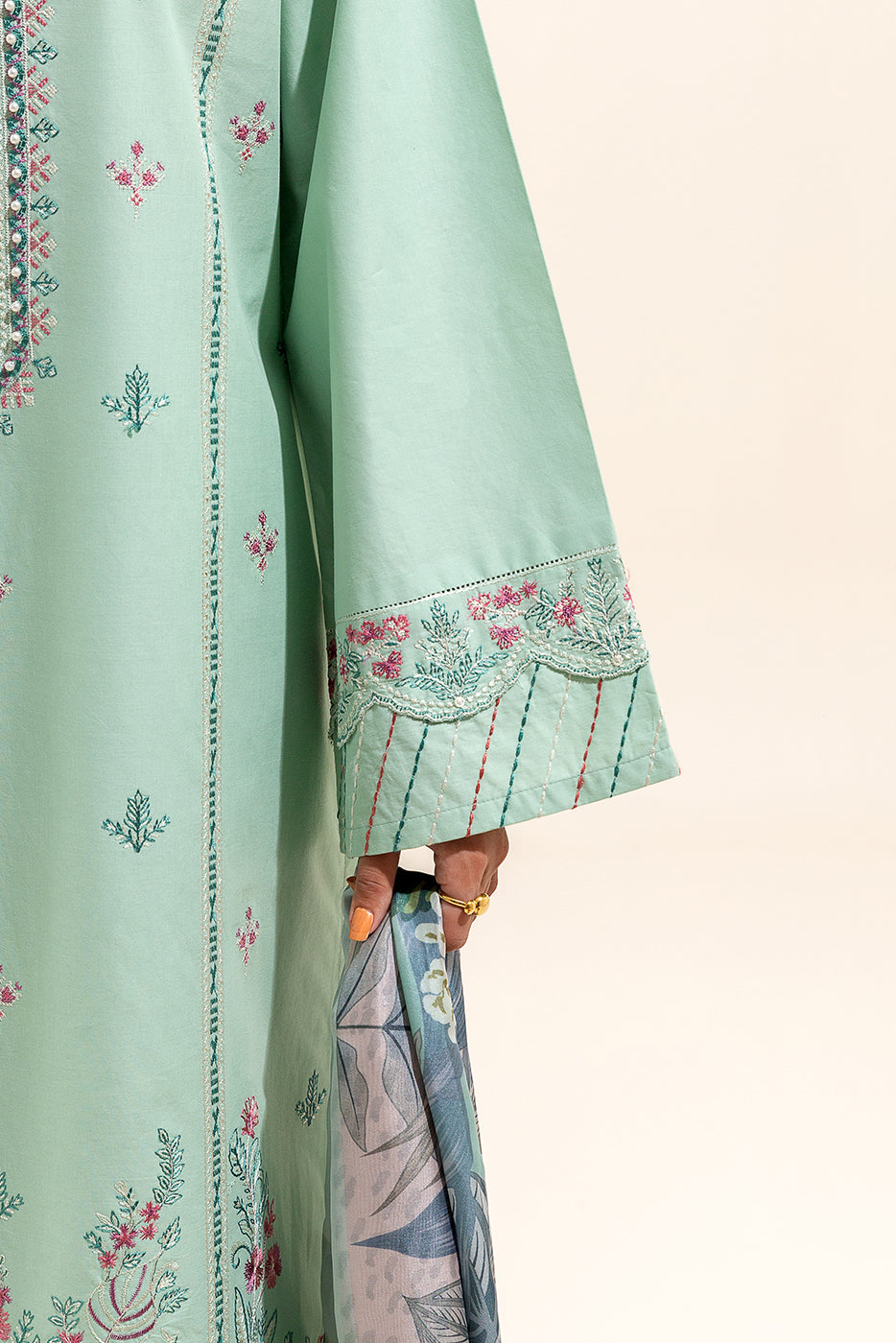 3 Piece Embroidered Lawn Suit-Wildflower Wonders (Unstitched)