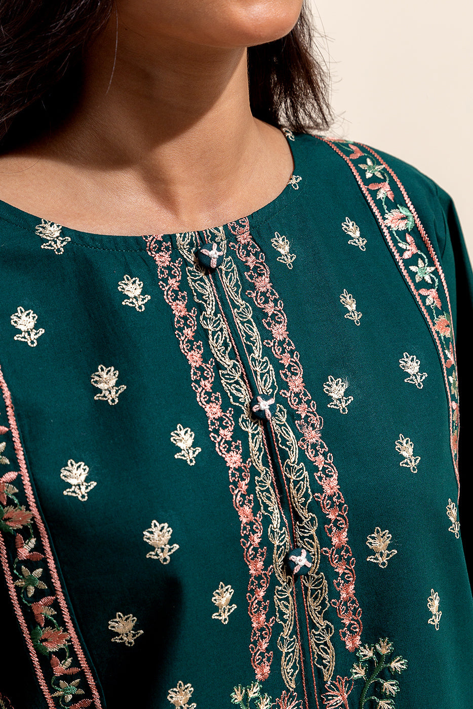3 Piece Embroidered Lawn Suit-Opulent Rust (Unstitched)