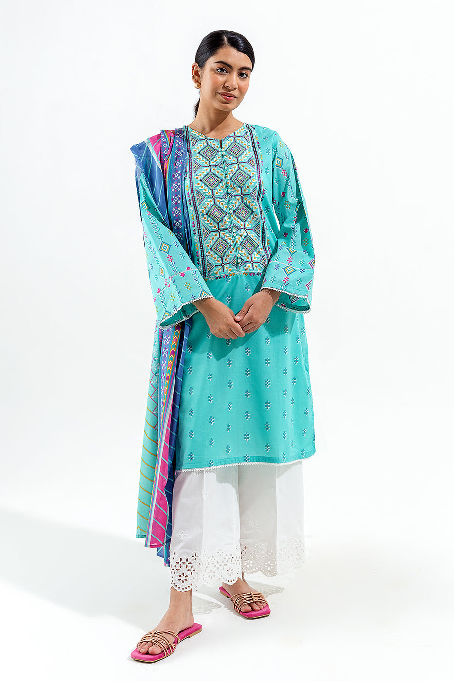 2 Piece Embroidered Lawn Suit (Pret)