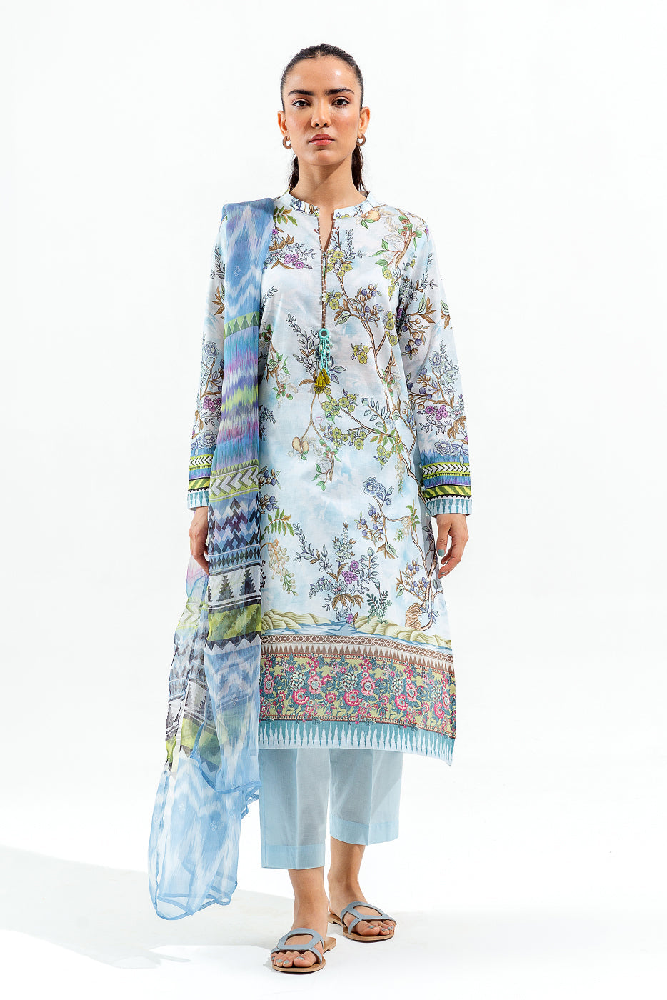 3 Piece Printed Lawn Suit (Pret)