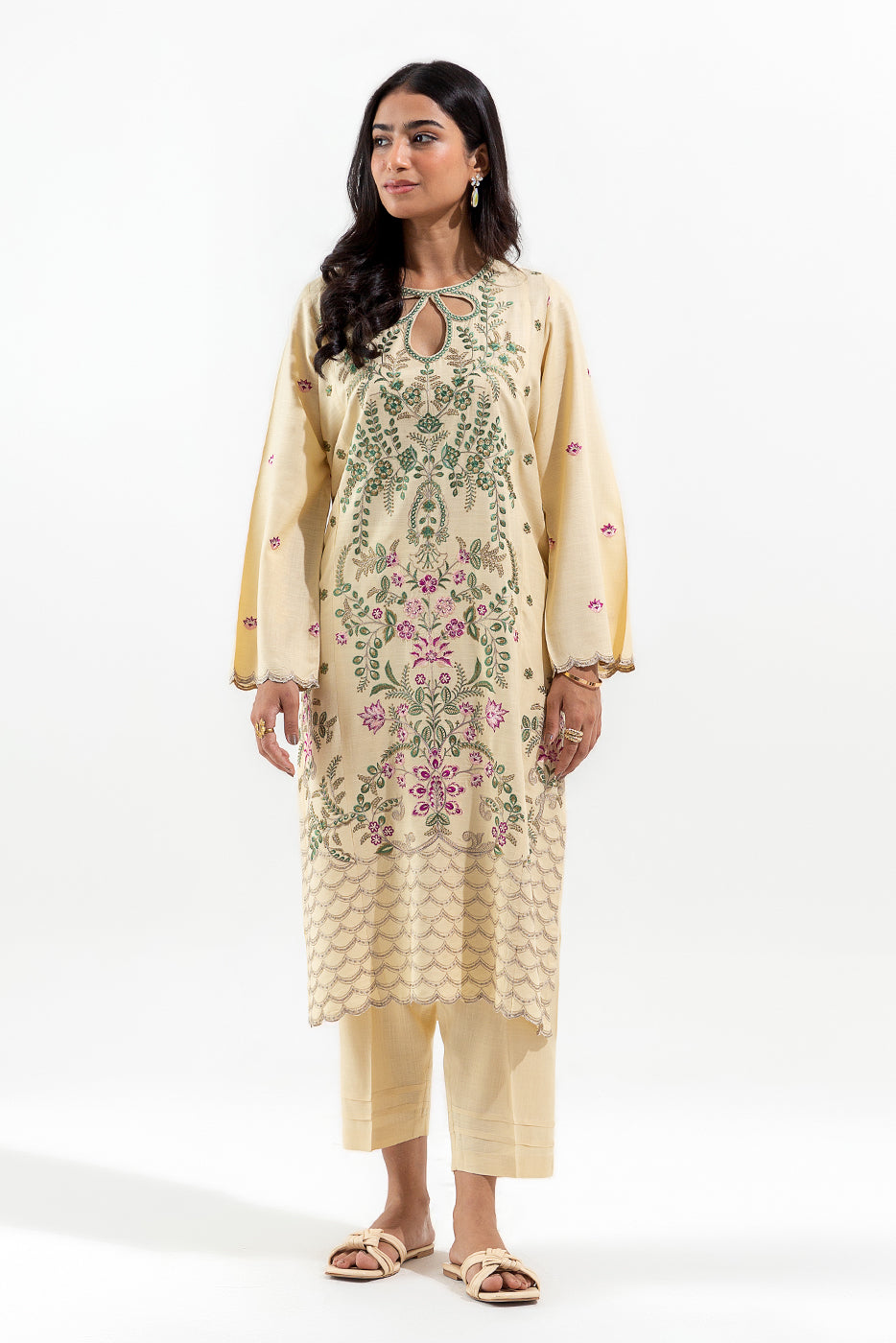 2 Piece Embroidered Viscose Suit (Pret)