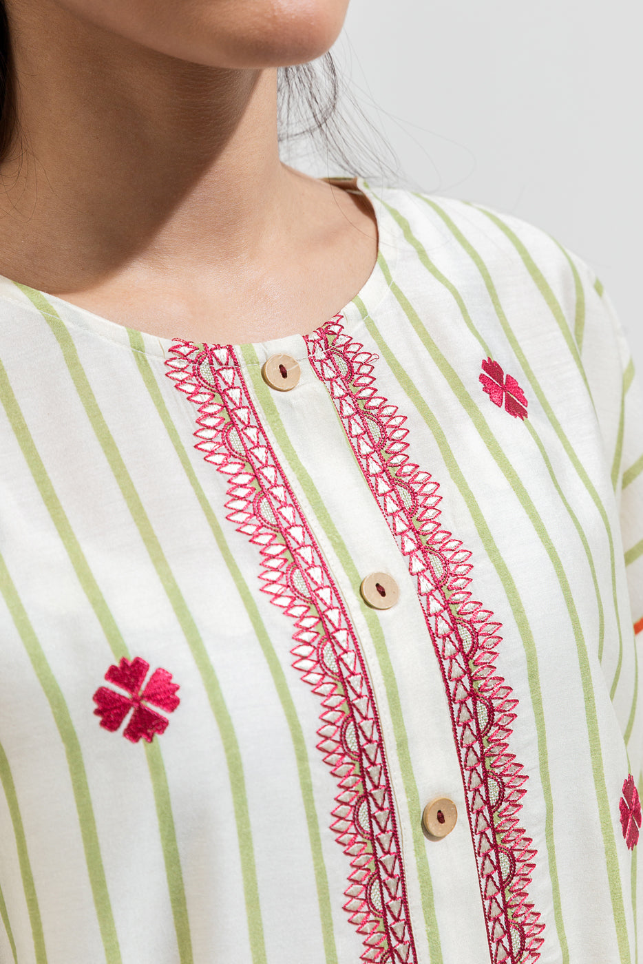 2 Piece Embroidered Yarn Dyed Suit (Pret)