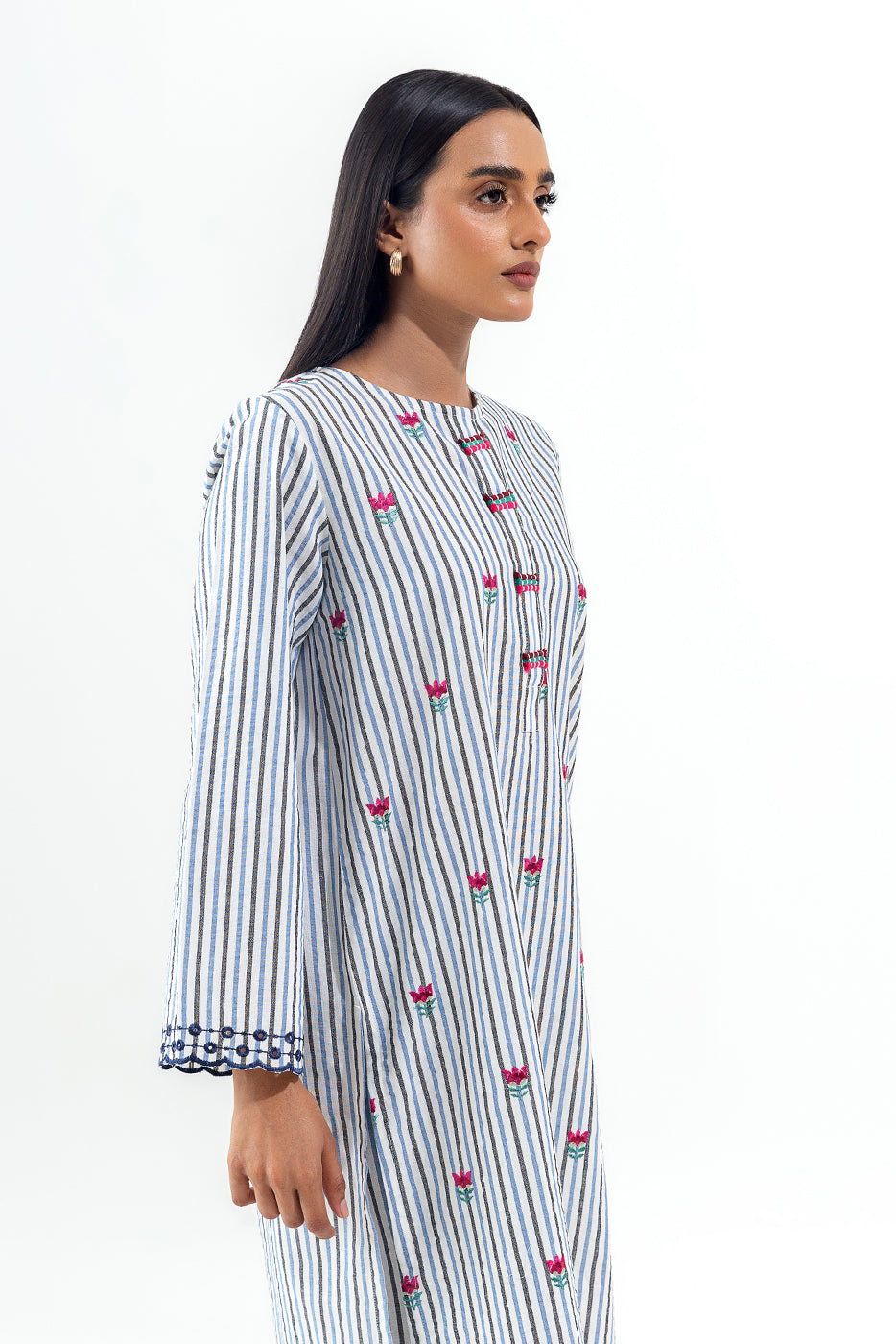2 Piece Embroidered Yarn Dyed Suit (Pret)