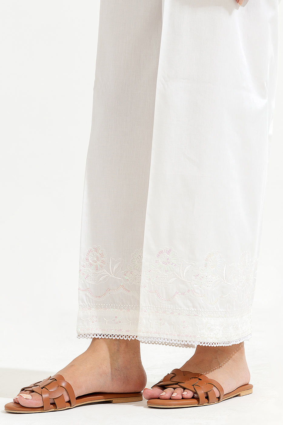 Embroidered Culotte Pants