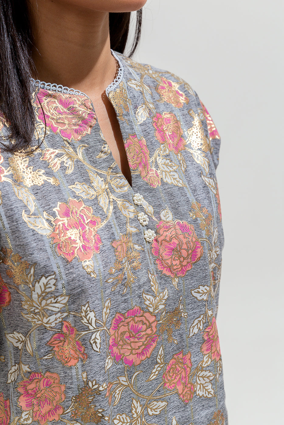 3 Piece Printed Jacquard Suit (Luxury-Pret)