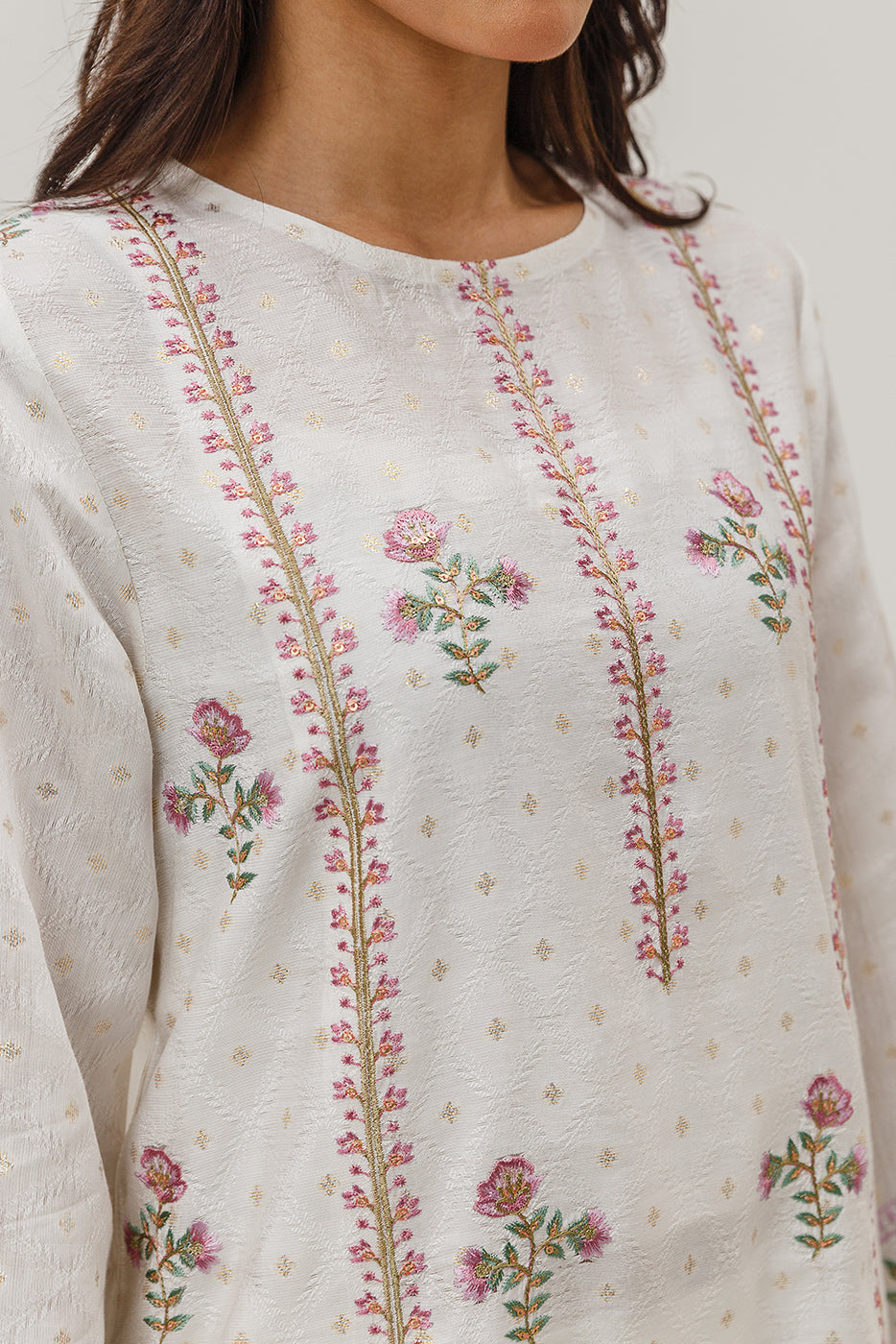Embroidered Jacquard Shirt (Luxury-Pret)
