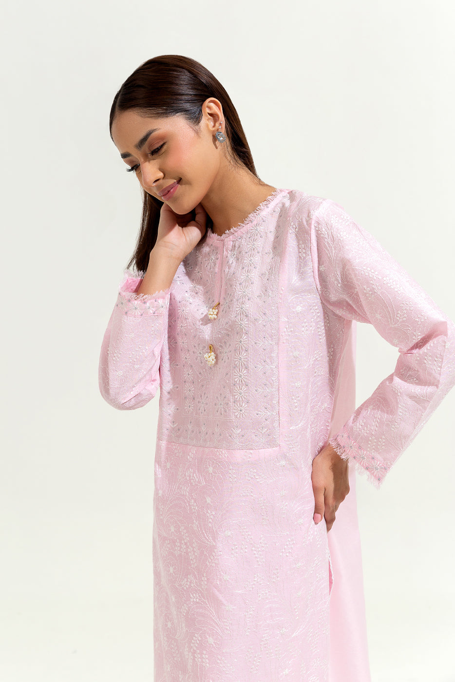 2 Piece Embroidered Slub Suit (Luxury-Pret)
