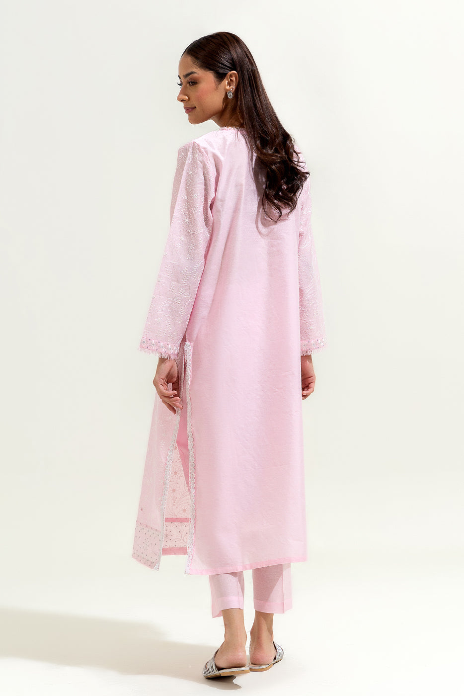2 Piece Embroidered Slub Suit (Luxury-Pret)