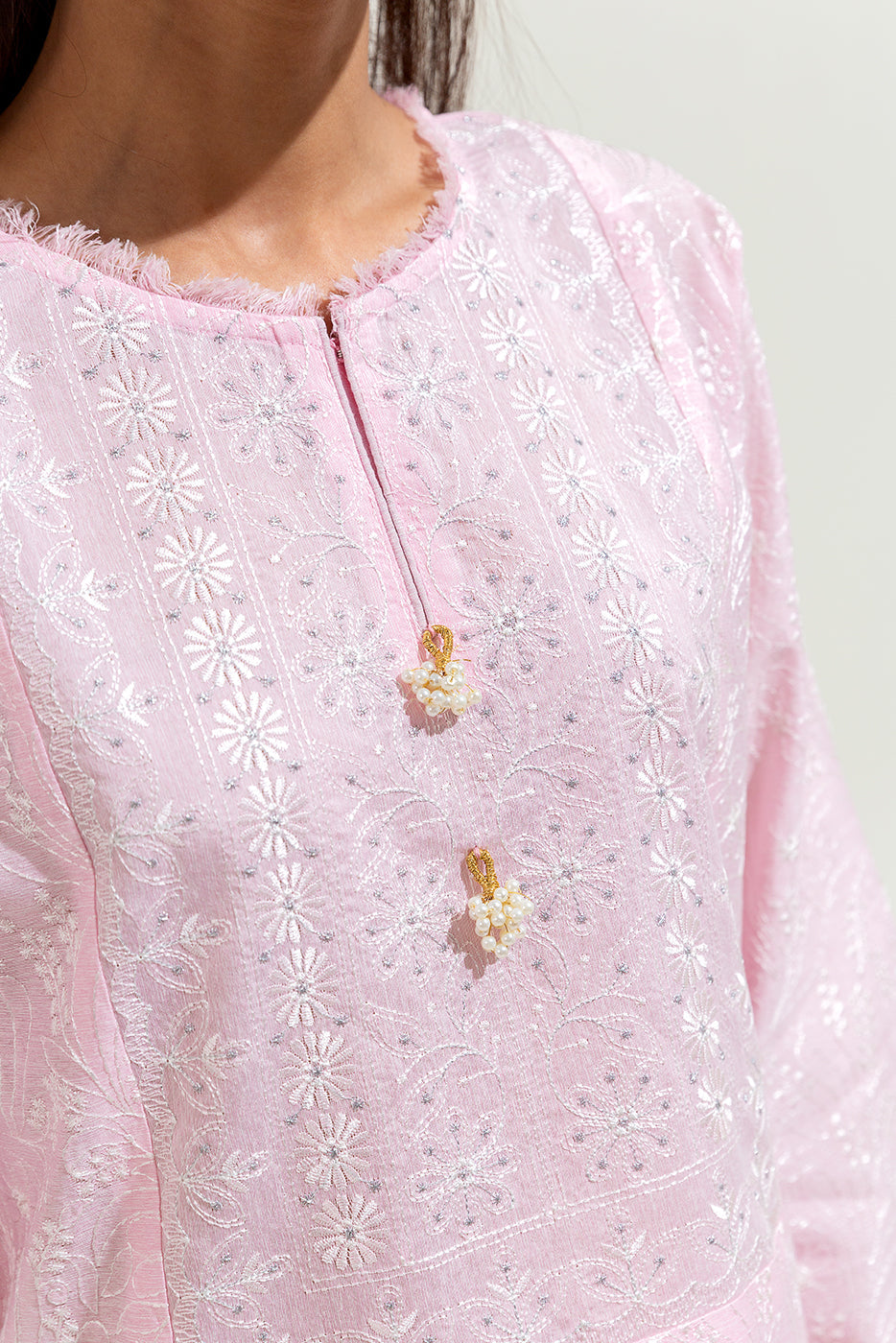 2 Piece Embroidered Slub Suit (Luxury-Pret)