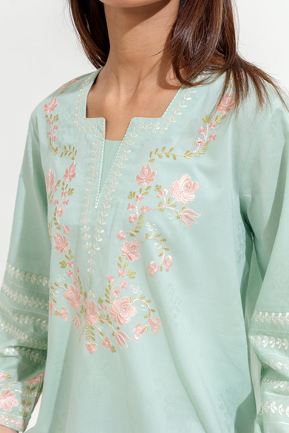 Embroidered Jacquard Top (Pret)