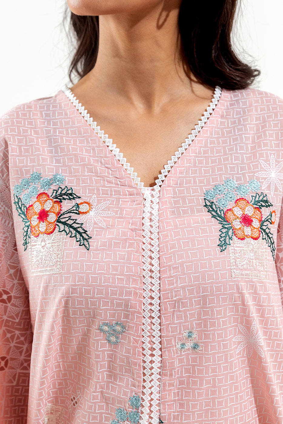 3 Piece Embroidered Lawn Suit (Pret)