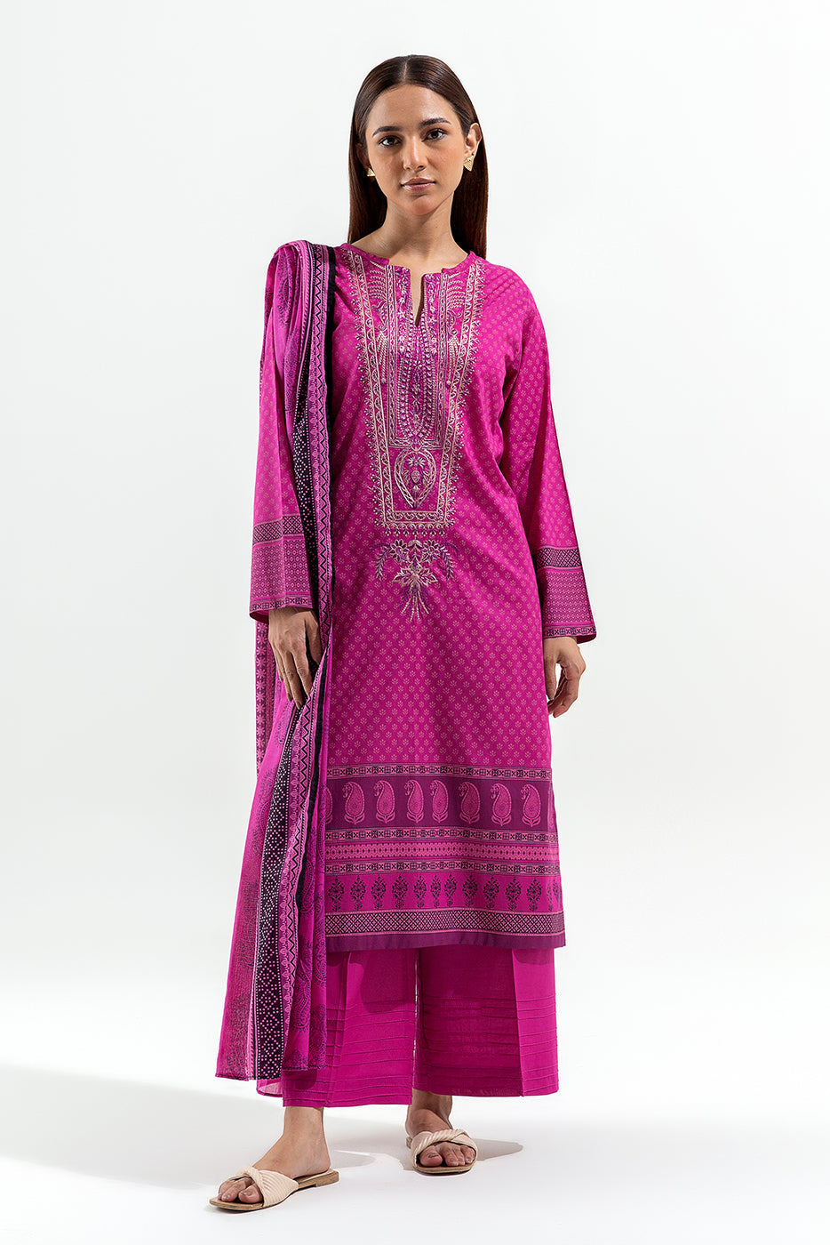 3 Piece Printed Lawn Suit (Pret)