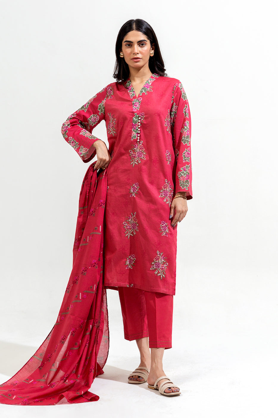 3 Piece Printed Lawn Suit (Pret)