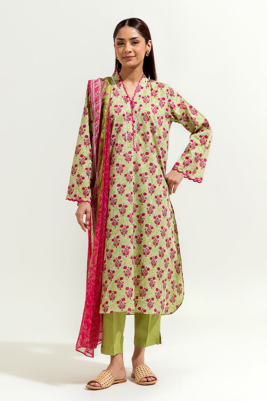 3 Piece Printed Lawn Suit (Pret)