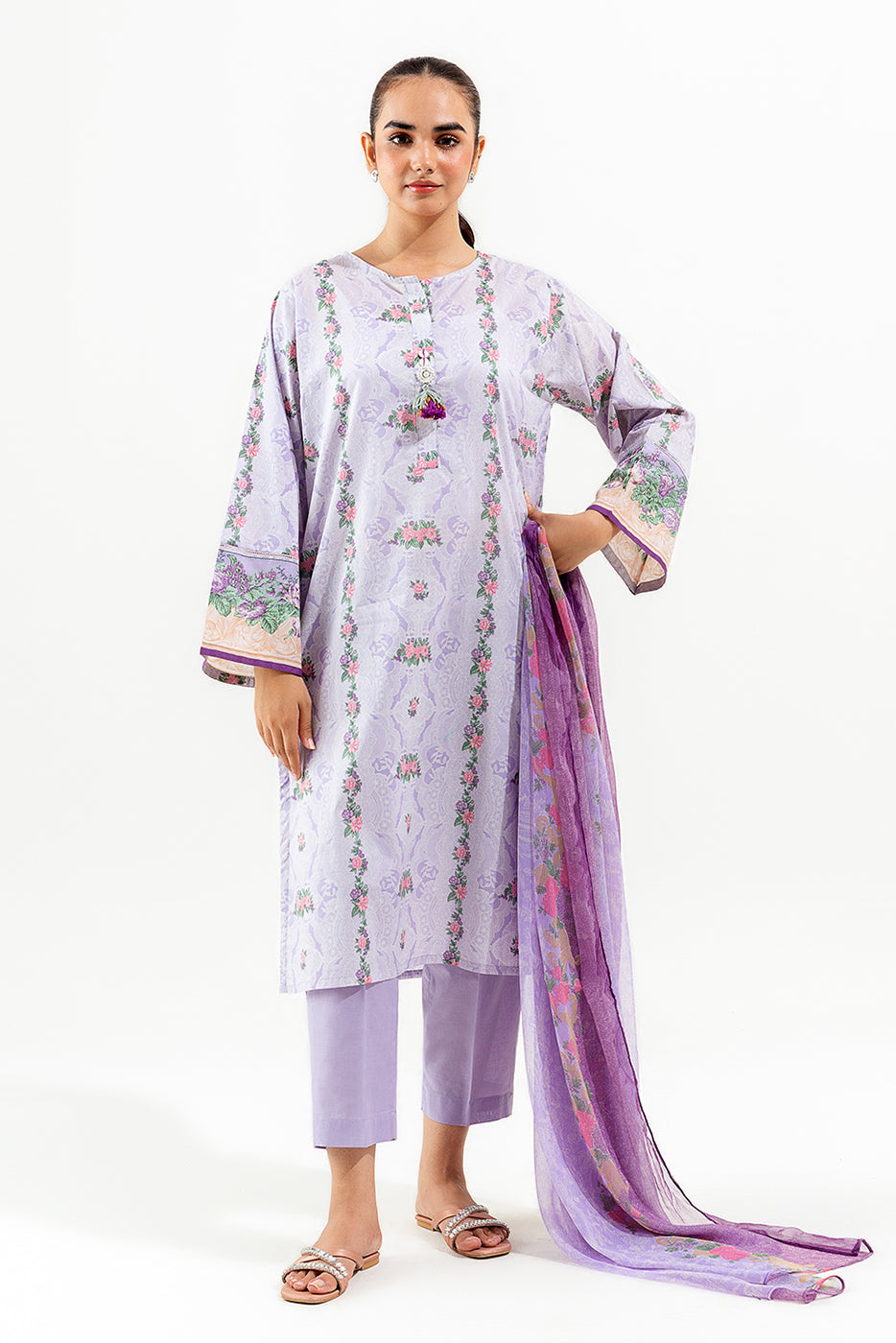 3 Piece Printed Lawn Suit (Pret)