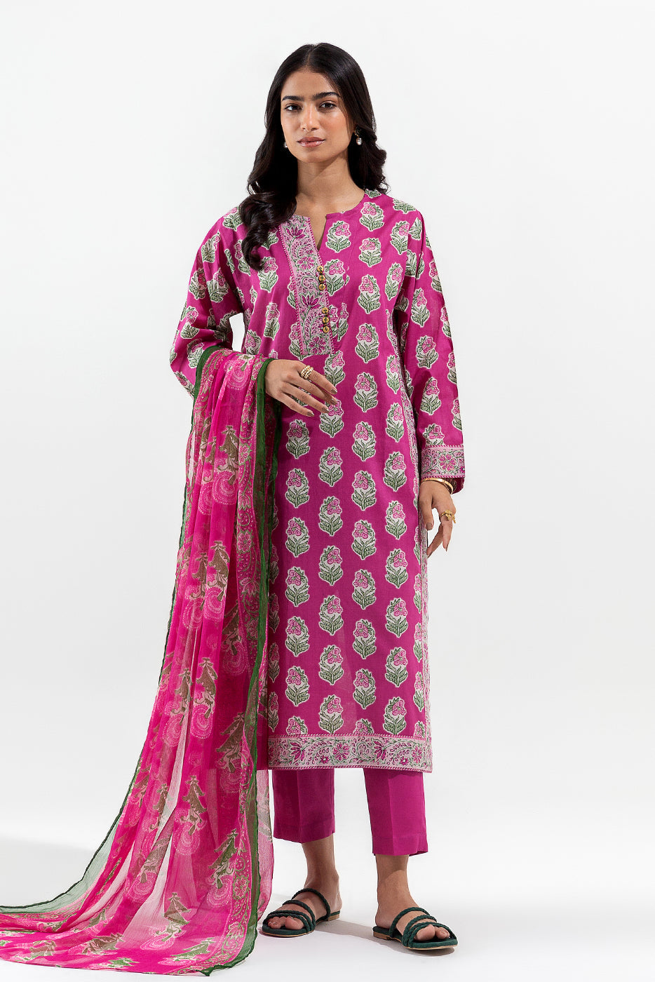 3 Piece Printed Lawn Suit (Pret)