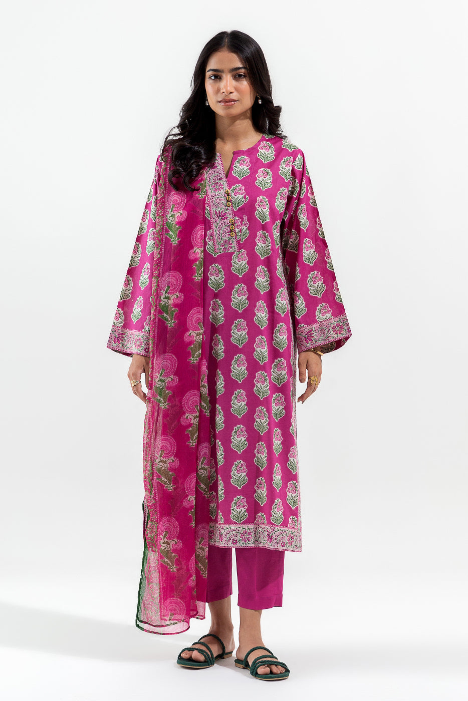 3 Piece Printed Lawn Suit (Pret)