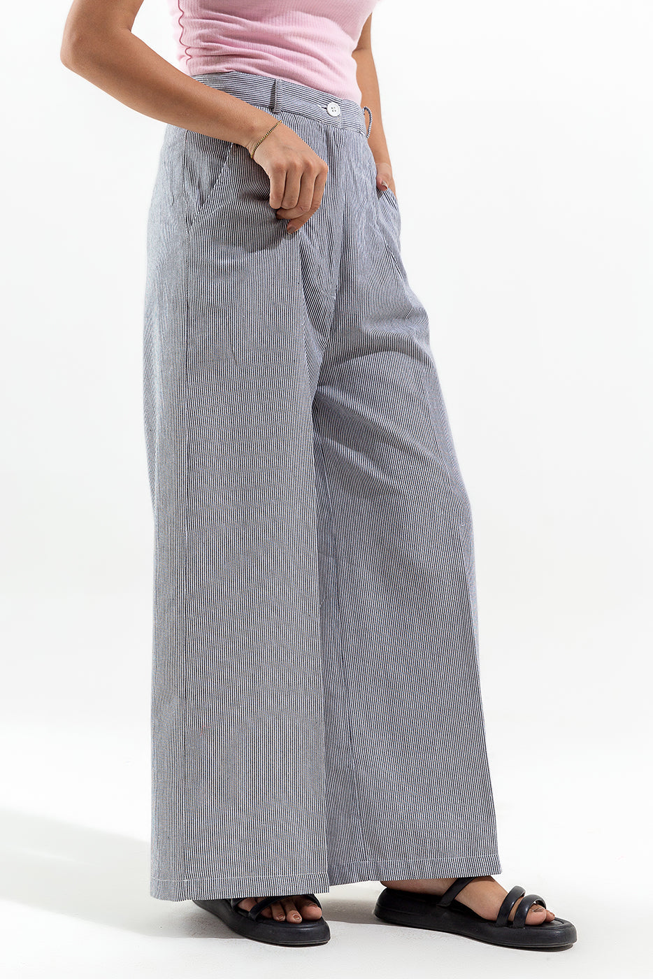 Striped Wide Leg Trouser