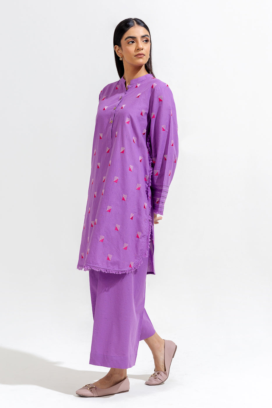 2 Piece Embroidered Multi Naps Suit (Pret)