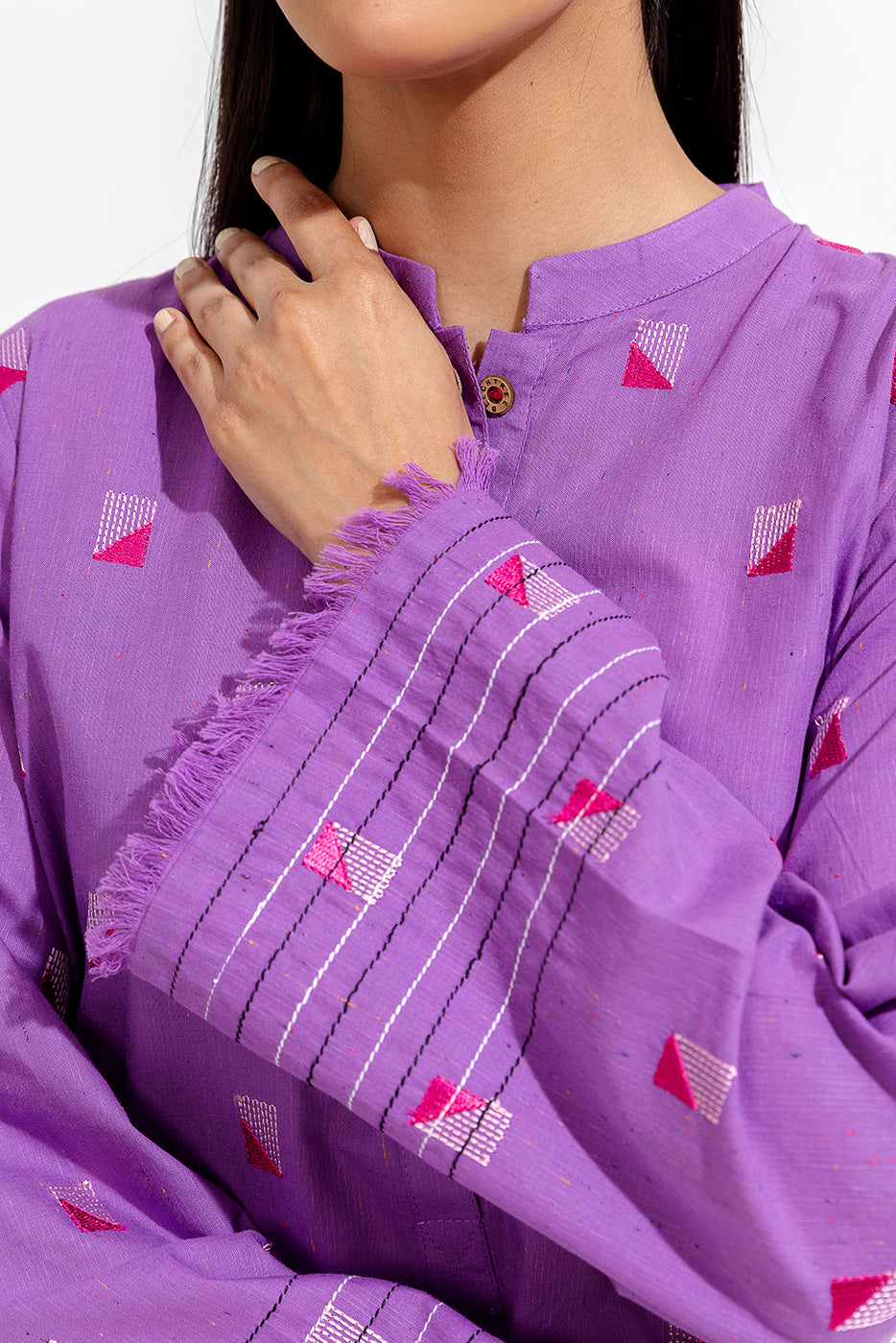 2 Piece Embroidered Multi Naps Suit (Pret)