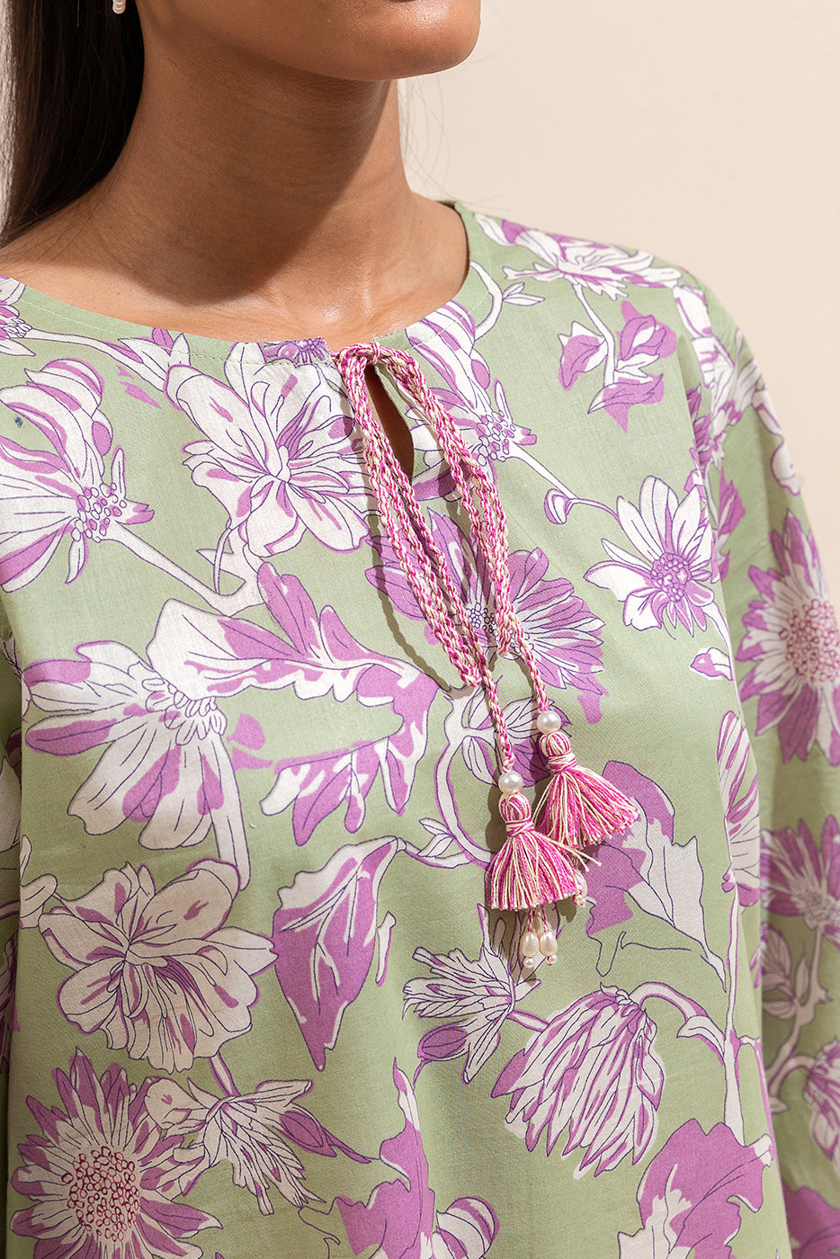 1 Piece Printed Lawn Shirt-Flora Moss (Unstitched)