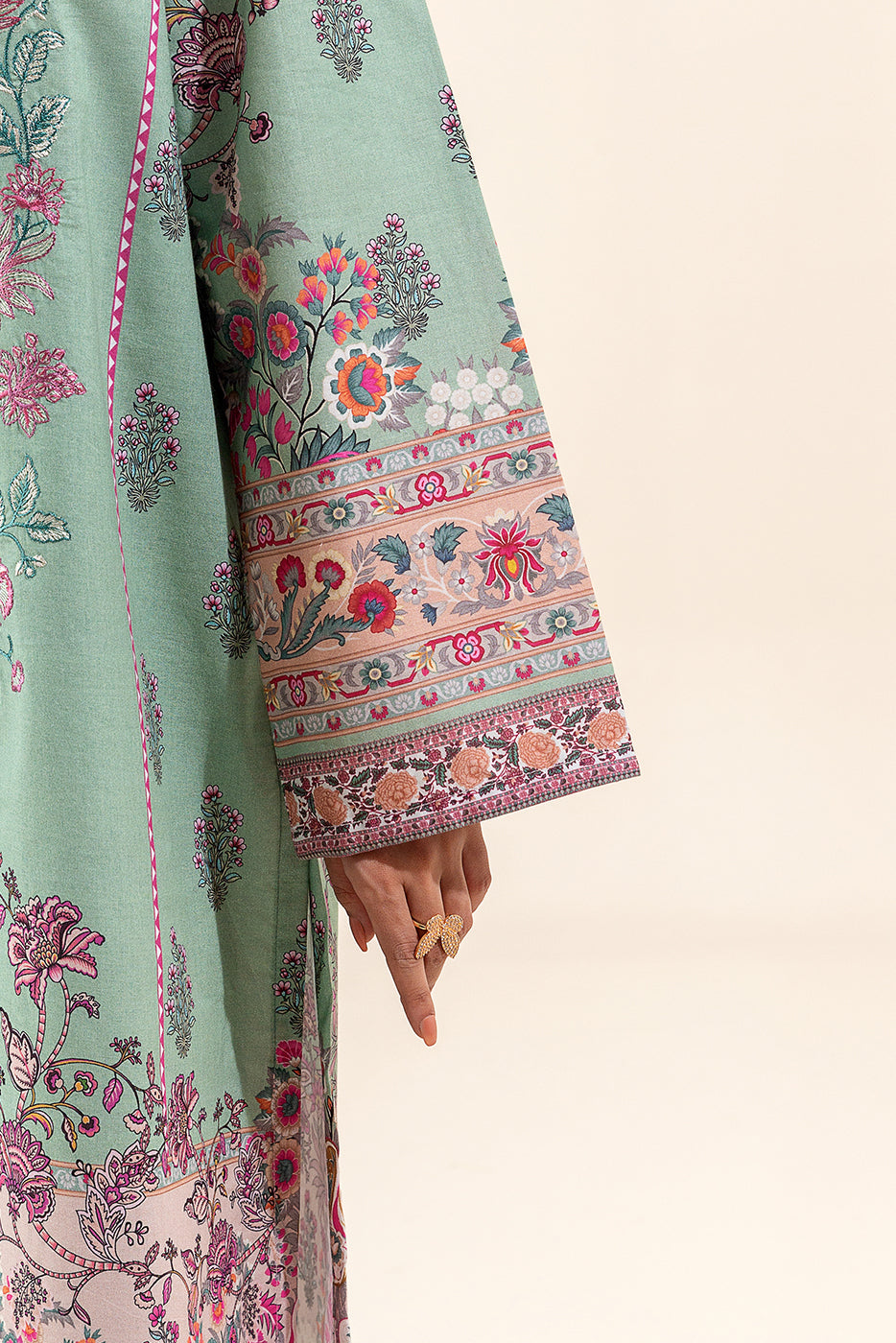 2 Piece Embroidered Lawn Suit-Tropical Tide (Unstitched)