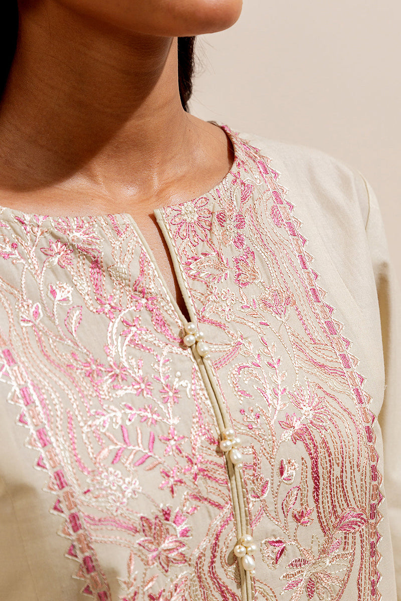 3 Piece Embroidered Lawn Suit-Rustic Crepe (Unstitched)